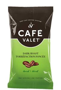 café valet single serve individually wrapped coffee packs, decaf 100% arabica coffee, 84 count