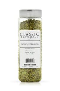 classic provisions spices, mexican oregano dried whole leaves – 3oz shaker – rich in flavor for snacks, chicken, salsa, guacamole, and more