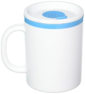 copco plastic iconic desk mug, 16-ounce, white/gray