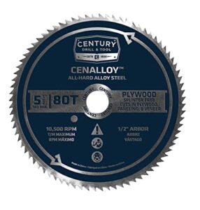 century drill & tool 08253 cenalloy plywood circular saw blade 5-1/2" by 80t