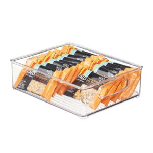 iDesign Linus Plastic Storage Bin with Handles for Kitchen, Fridge, Freezer, Pantry, and Cabinet Organization, BPA-Free, Clear