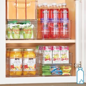 iDesign Linus Plastic Storage Bin with Handles for Kitchen, Fridge, Freezer, Pantry, and Cabinet Organization, BPA-Free, Clear