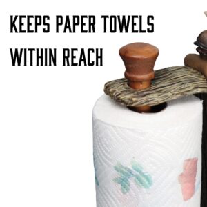 Rivers Edge Products Countertop Paper Towel Holder, Unique Resin and Wood Paper Towel Holder, Novelty Napkin Roll Holder for Counter, Giftable Animal Paper Towel Stand, Moose