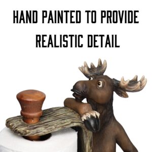 Rivers Edge Products Countertop Paper Towel Holder, Unique Resin and Wood Paper Towel Holder, Novelty Napkin Roll Holder for Counter, Giftable Animal Paper Towel Stand, Moose