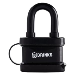 brinks - 40mm laminated steel weather resistant padlock - vinyl wrapped and chrome plated with hardened steel shackle(color may vary)