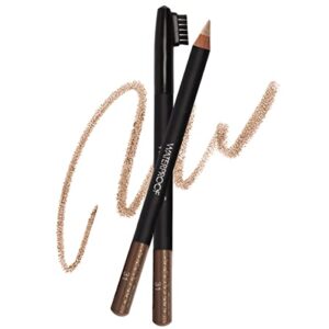 sorme natural definitive waterproof eyebrow pencil 0.04 oz | smudgeproof soft blonde eye brow pencil | dual purpose brow pencil and brush combo | high definition waterproof eyebrow makeup