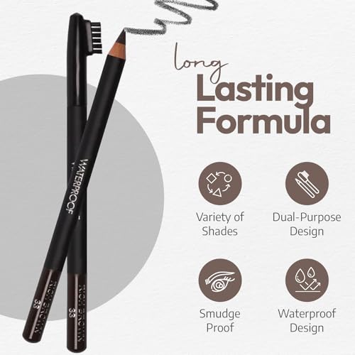 Sorme Natural Definitive Waterproof Eyebrow Pencil 0.04 oz | Smudgeproof Soft Blonde Eye Brow Pencil | Dual Purpose Brow Pencil and Brush Combo | High Definition Waterproof Eyebrow Makeup