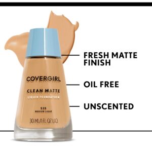 COVERGIRL Clean Matte Liquid Foundation Classic Ivory, 1 oz (packaging may vary)