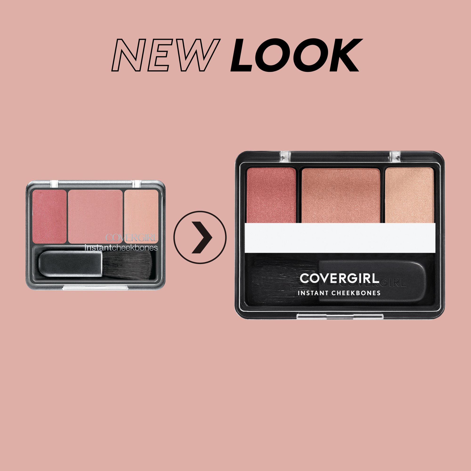 COVERGIRL Instant Cheekbones Contouring Blush Peach Perfection, Palette, .29 Oz, Blush Makeup, Pink Blush, Lightweight, Blendable, Natural Radiance, Sweeps on Evenly