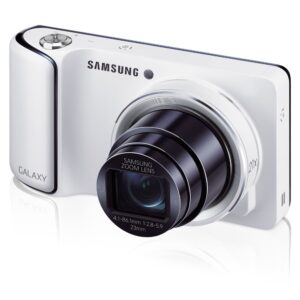 samsung galaxy camera with android jelly bean v4.1.2 os, 16.3mp cmos with 21x optical zoom and 4.8" touch screen lcd, wifi (white) (old model)