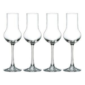 nachtmann vivendi spirit glass, set of 4, stemmed wine glasses for tequila, dessert wine, fruit brandy, grappa and cocktail spirits glasses, 3.8 ounce, dishwasher safe