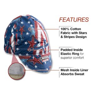 Lincoln Electric unisex adult Flat Lincoln Electric Welding Cap Mesh Inside Liner All American Print K3203 ALL, Graphic, One Size US