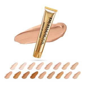 Dermacol - Full Coverage Foundation, Liquid Makeup Matte Foundation with SPF 30, Waterproof Foundation for Oily Skin, Acne, & Under Eye Bags, Long-Lasting Makeup Products, 30g, Shade 210