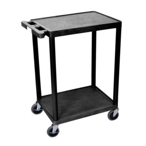 luxor multipurpose utility cart with 2 shelf - black