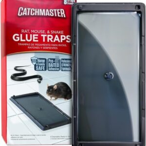 Catchmaster Rat & Mouse Glue Traps 8Pk, Large Bulk Rat Traps Indoor for Home, Pre-Scented Adhesive Plastic Tray for Inside House, Snake, Mice, & Spider Traps, Pet Safe Pest Control