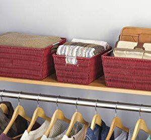 Whitmor Rattique Storage Baskets - Red (3 Piece Set)