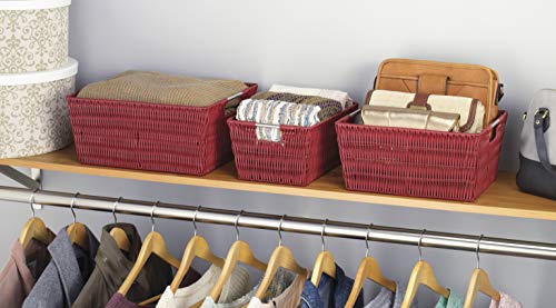 Whitmor Rattique Storage Baskets - Red (3 Piece Set)