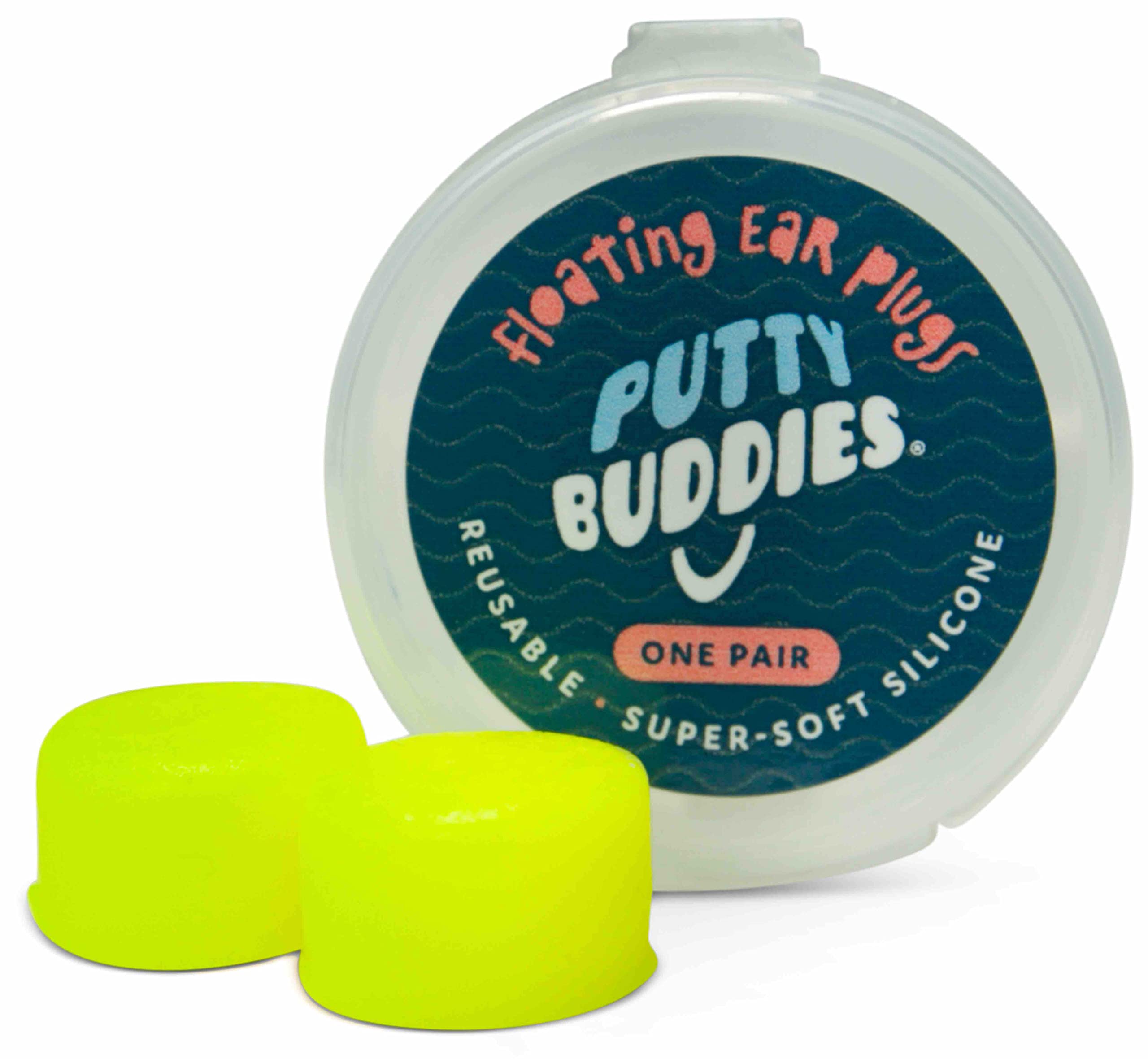 PUTTY BUDDIES Floating Earplugs 3-Pair Pack – Soft Silicone Ear Plugs for Swimming & Bathing – Invented by Physician – Block Water– Premium Swim Earplugs – Doctor Recommended – Ear Tubes