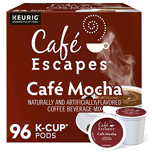 Cafe Escapes Cafe Mocha Keurig Single-Serve K-Cup Pods, 96 Count (4 Packs of 24)