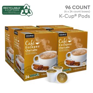 Cafe Escapes Chai Latte Keurig Single-Serve K-Cup Pods, 96 Count (4 Packs of 24)