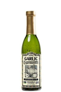 garlic expressions vinaigrette salad dressing, marinade | non gmo, vegan, kosher, allergen and gluten free garlic oil vinaigrette dressing made with hand-sorted whole fresh garlic cloves | 1 pack