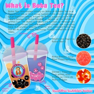 Quick Cook REAL Tapioca Black (Brown Sugar) Boba Pearls By Buddha Bubbles Boba 10 Ounces (283 Grams)