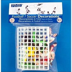 PME Cake and Cupcakes, Set of 9 Soccer Toppers, Standard, Multicolor