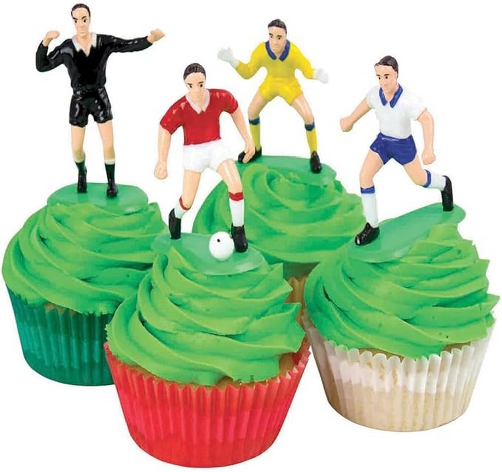 PME Cake and Cupcakes, Set of 9 Soccer Toppers, Standard, Multicolor