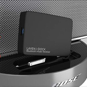 LAYEN i-Dock - Premium 30 Pin Bluetooth Adapter | Qualcomm CSR Chipset | aptX = Superior Wireless Audio | Multi-Pair | for Bose SoundDock & Other iPod iPhone Docking Stations (Not for Cars)