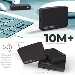 LAYEN i-Dock - Premium 30 Pin Bluetooth Adapter | Qualcomm CSR Chipset | aptX = Superior Wireless Audio | Multi-Pair | for Bose SoundDock & Other iPod iPhone Docking Stations (Not for Cars)