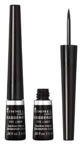 rimmel london scandaleyes exaggerate liquid eyeliner, intense color, long-wearing, waterproof, 001, black, 0.08oz