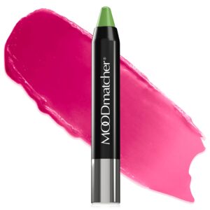 moodmatcher twist stick original color-change lipstick, red-12 hour long wear, waterproof, ultra hydrating with aloe & vitamin e, smudgeproof, faderproof & kissproof (green)