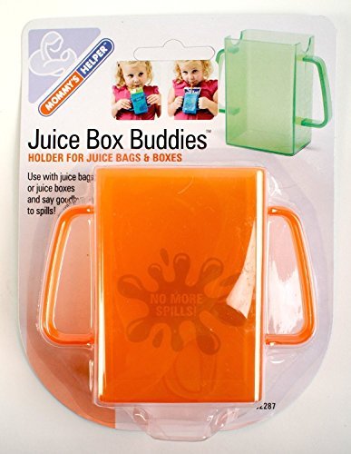 Mommys Helper Juice Box Buddies Holder for Juice Bags and Boxes, Blue, 2-Pack