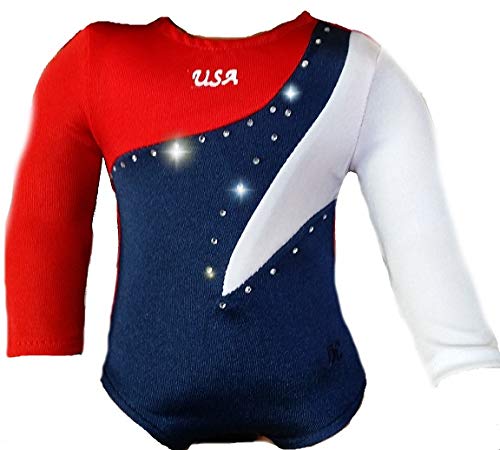 2024 American Doll Girl USA Gymnastics Doll Clothes Set with Leotard, Mat, Olympic Medal and Hair Accessory. 4 PCS in All! Doll Not Included