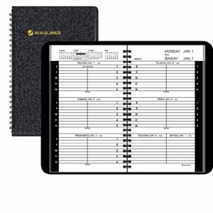 AT-A-GLANCE 2017 Weekly Appointment Book, Black, 4 7/8 x 8 Inches (70-075-05)