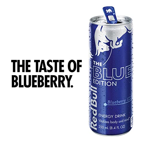 Red Bull Blue Edition Blueberry Energy Drink, 8.4 Fl Oz, 24 Cans (6 Packs of 4)