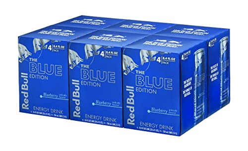 Red Bull Blue Edition Blueberry Energy Drink, 8.4 Fl Oz, 24 Cans (6 Packs of 4)