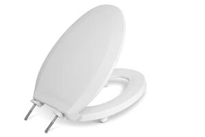 centoco 2 inch raised toilet seat for seniors, elongated, closed front with cover, plastic, made in the usa, hl800sts-001, white