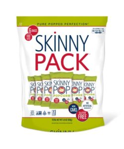 skinnypop popcorn, gluten free, dairy free, non-gmo, healthy snacks, skinny pop original popcorn snack packs, 0.65oz individual size snack bags (6 count)