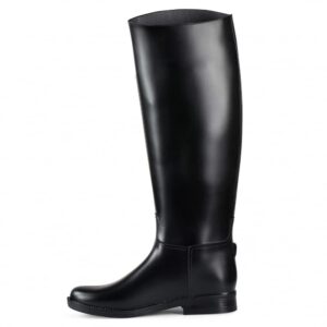 horze chester unisex adult sturdy rubber equestrian horse riding tall dress boots - black - 7.5