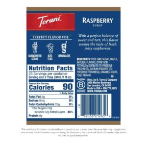 Torani Syrup, Raspberry, 25.4 Ounces (Pack of 4)