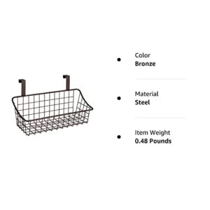 Spectrum Diversified Grid Storage Basket, Over the Cabinet Door, Small, Bronze