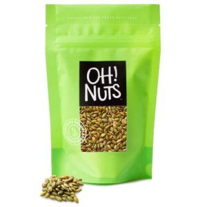 oh! nuts roasted unsalted pumpkin seeds -2lb | no shell pepitas great for healthy snacking or smoothie & salad toppings-32oz in resealable bulk bag