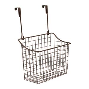 spectrum grid over the cabinet wire storage basket large (bronze) - organizer for bathroom, kitchen, under sink, pantry, hair tools, & more