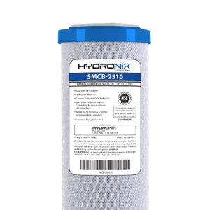 Hydronix SMCB-2510 NSF Coconut Activated Carbon Block Water Filter, 2.5" x 10" - 0.5 Micron