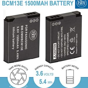 BM Premium 2 Pack of DMW-BCM13E Batteries and Charger for Panasonic Lumix DC-TS7,DMC-FT5A, LZ40, TS5, TS6, TZ37, TZ40, TZ41, TZ55, TZ60, ZS27, ZS30, ZS35, DMC-ZS40, DMC-ZS45, DMC-ZS50 Digital Cameras