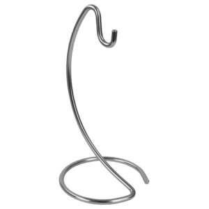 Freestanding Banana Holder, By Home Basics (Satin Nickel) | Metal Banana Hanger | Banana Tree Hanger with Hook and Base for Countertop and Table