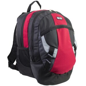 eastsport oversized multifunctional sports backpack for work, travel, outdoors - black/red