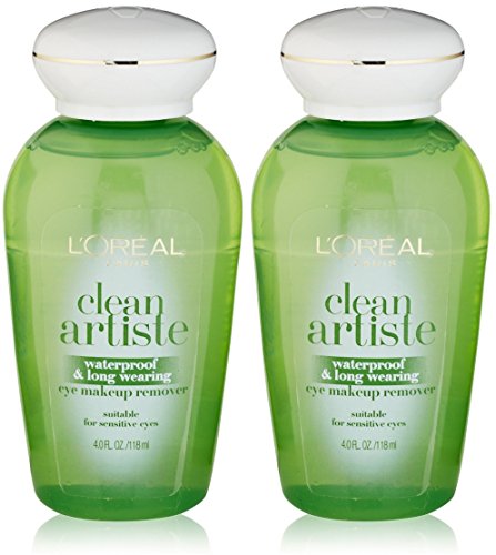 L'Oreal Paris Clean Artiste - Eye Makeup Remover - Waterproof & Long Wearing - Net Wt. 4.0 FL OZ (118 mL) Per Bottle - Pack of 2 Bottles