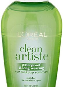 L'Oreal Paris Clean Artiste - Eye Makeup Remover - Waterproof & Long Wearing - Net Wt. 4.0 FL OZ (118 mL) Per Bottle - Pack of 2 Bottles